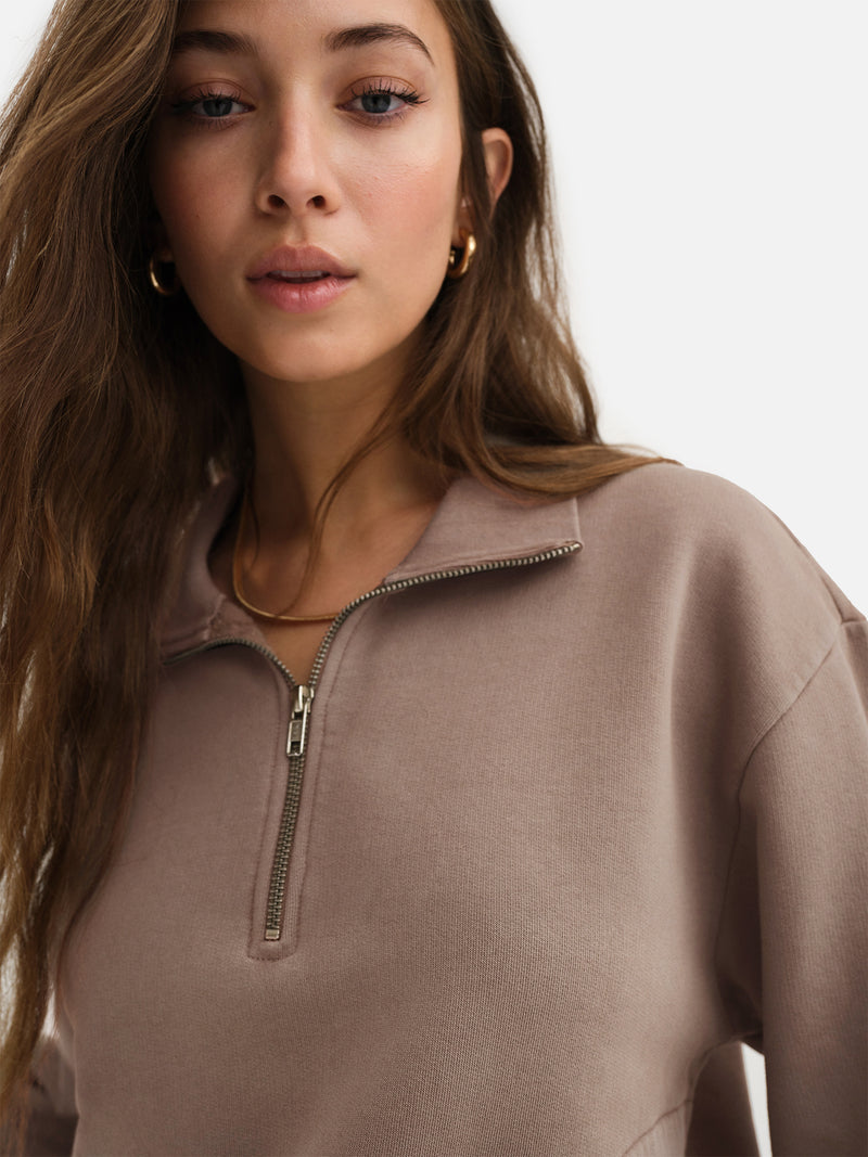 Organic Fleece Quarter Zip Sweatshirt