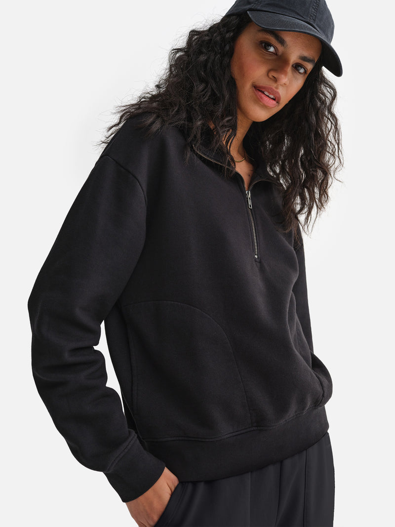 Organic Fleece Quarter Zip Sweatshirt