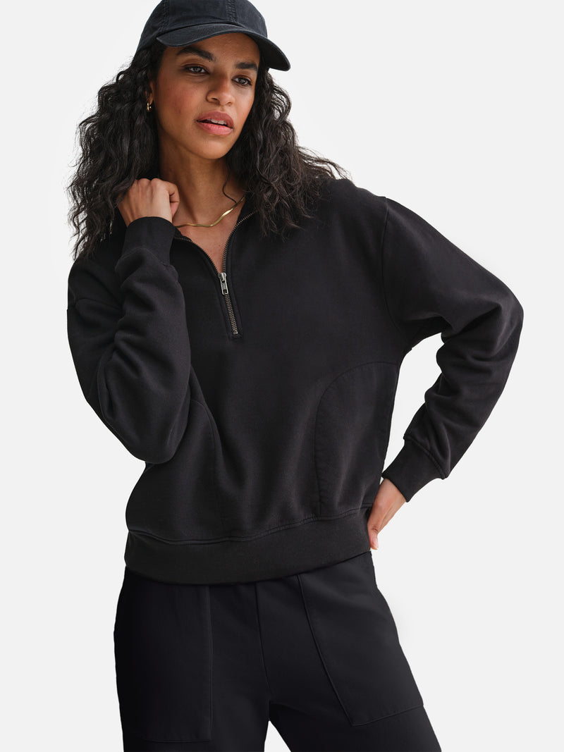 Organic Fleece Quarter Zip Sweatshirt
