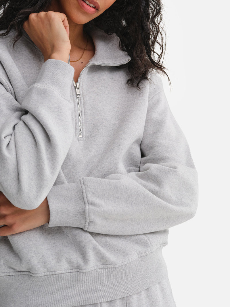 Organic Fleece Quarter Zip Sweatshirt