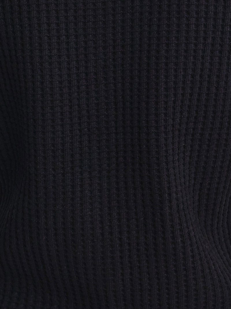 Organic Waffle Crew Cardigan