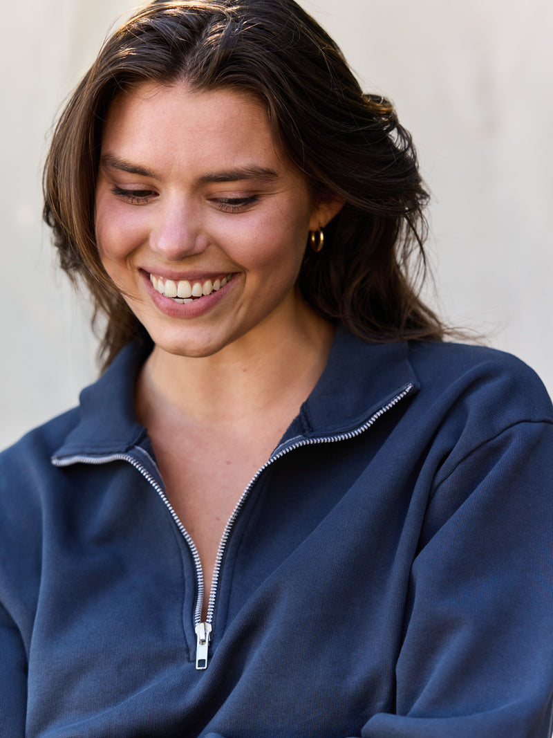 Organic Fleece Quarter Zip Sweatshirt