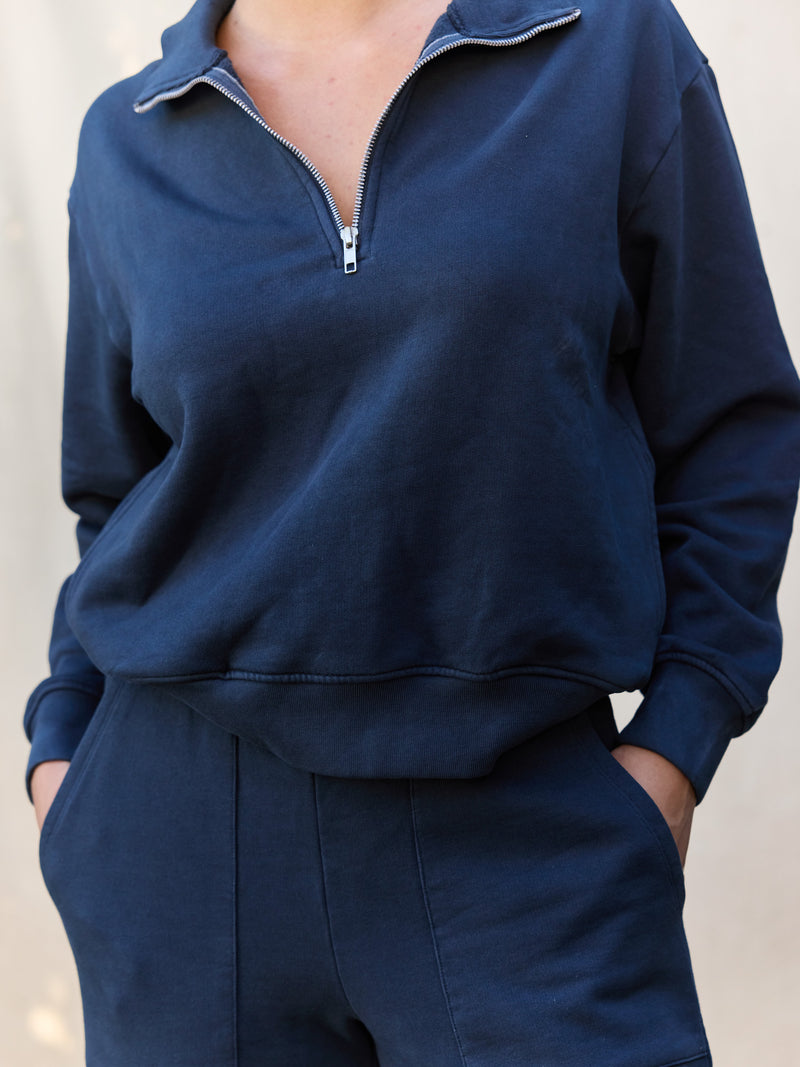Organic Fleece Quarter Zip Sweatshirt